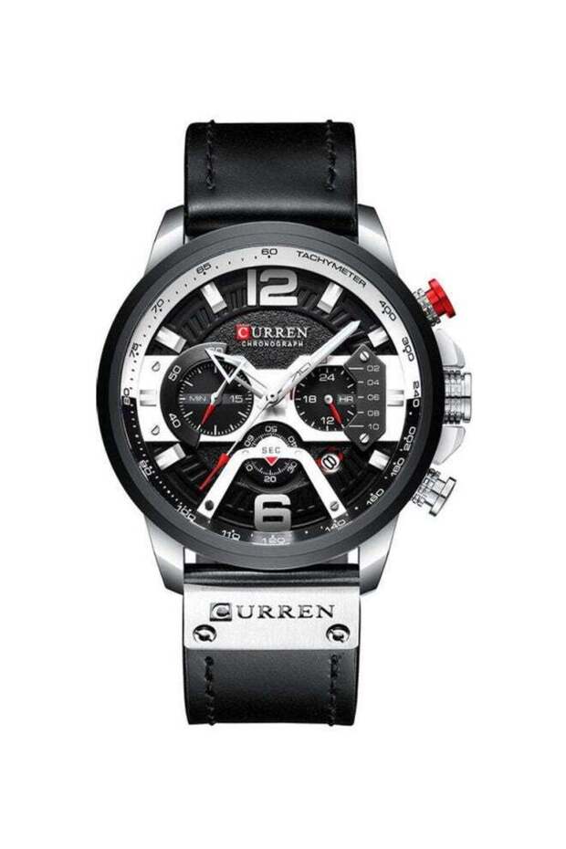 Water Resistant Chronograph Watch 8329 - 54 mm - Black