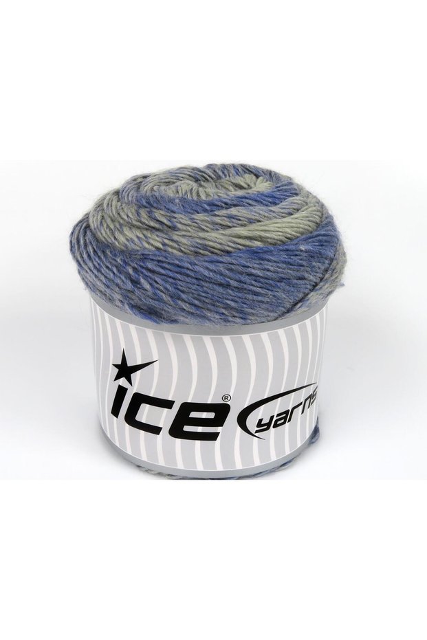 Lot of 2 X 150Gr Skeins Ice Yarns Cakes Camaro (50% Wool) Yarn Bluish Lilac Light Grey