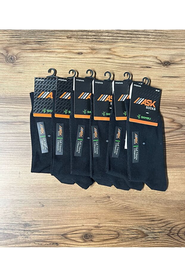 ERKEK UZUN BAMBU 6'LI ÇORAP - 1