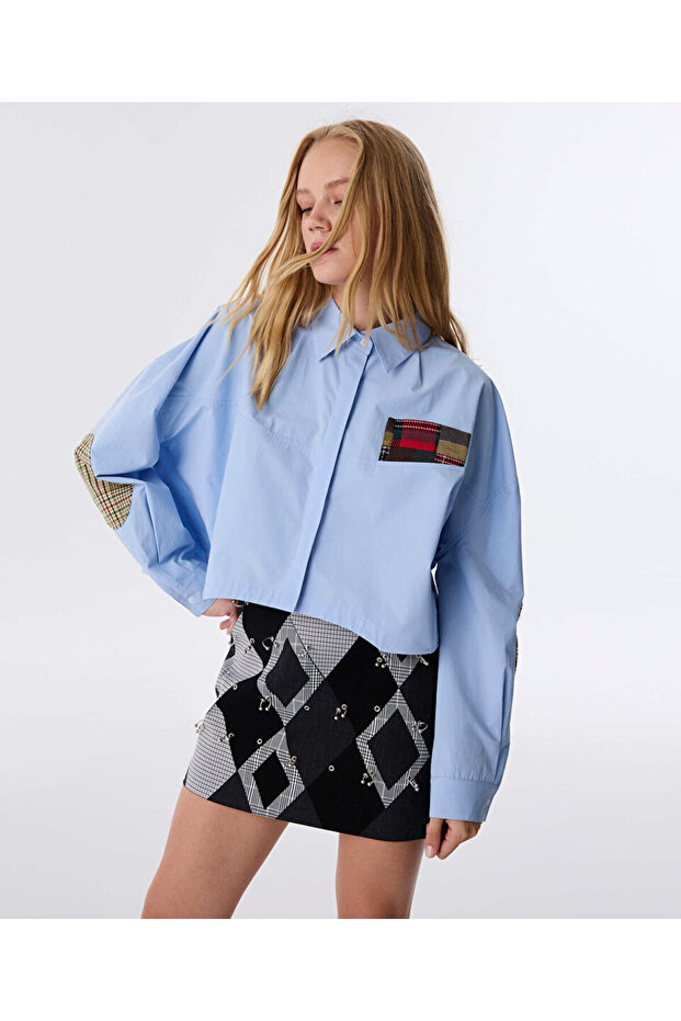 PATCH'Lİ CROP GÖMLEK - 1