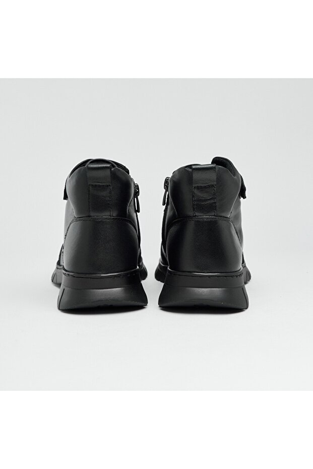 Hakiki Deri Fermuarlı Kadın Bot - 4