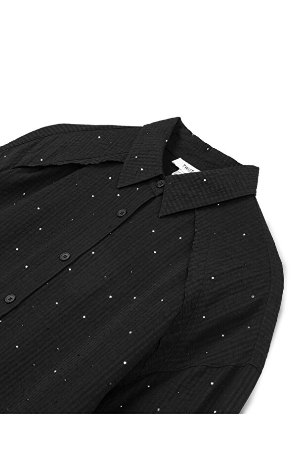 HOTFIX BASKILI PİLELİ GÖMLEK - 4