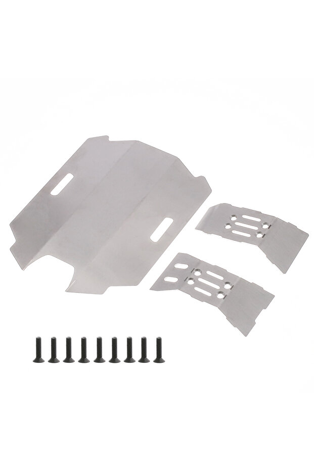 1set Stainless Steel Front And Rear Chassis Armor Protector for Arrma 1/14 Mojave Grom RC Car Upgrad