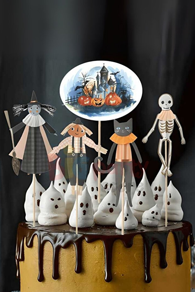 Multicolor Halloween Themed Cake Topper
