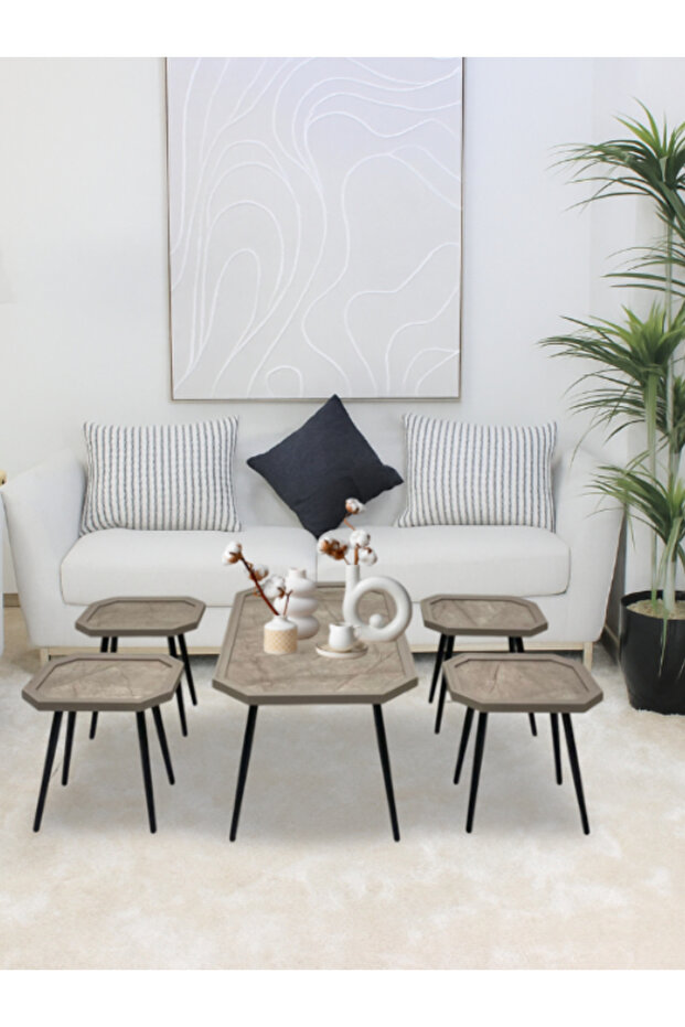 طقم طاولات تركي مودرن بالوان مختلفة - 1