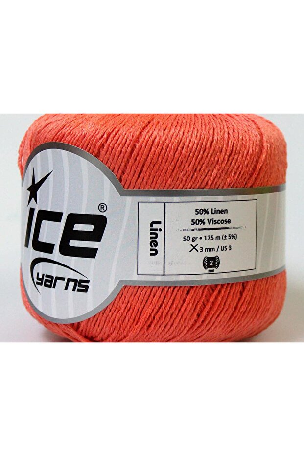 6X50Gr. Linen Viscose, Linen Salmon Viscose, Summer Yarns, Linen