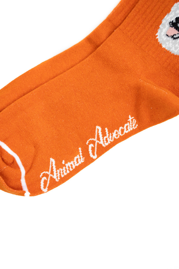 جوارب طويلة منقوشة على شكل كلب - جوارب منقوشة - جوارب طويلة برتقالية - 4