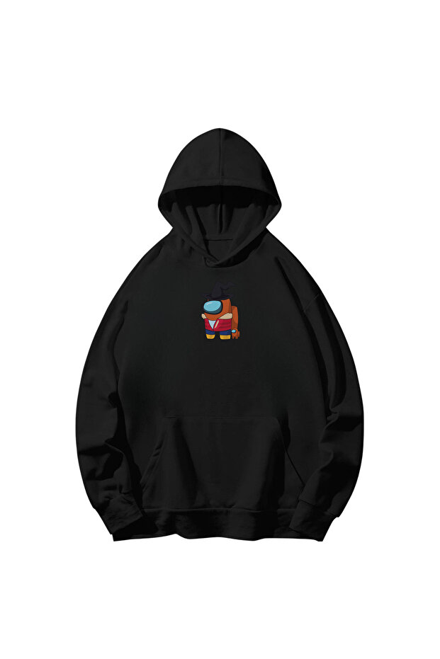 Among Us Printed Cotton Hooded Long Sleeve Sweatshirt