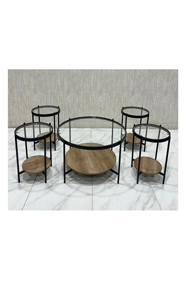 Modern serving table set in different colors - 2