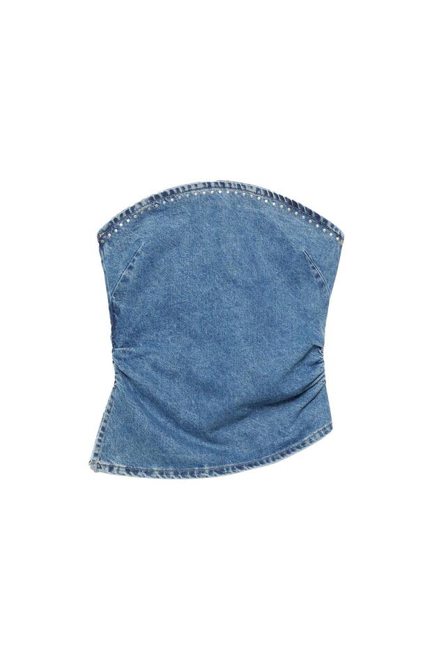 Zımbalı denim top - 4