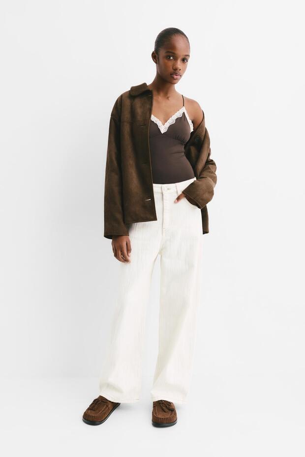 Askılı kuplu dantelli body - 5