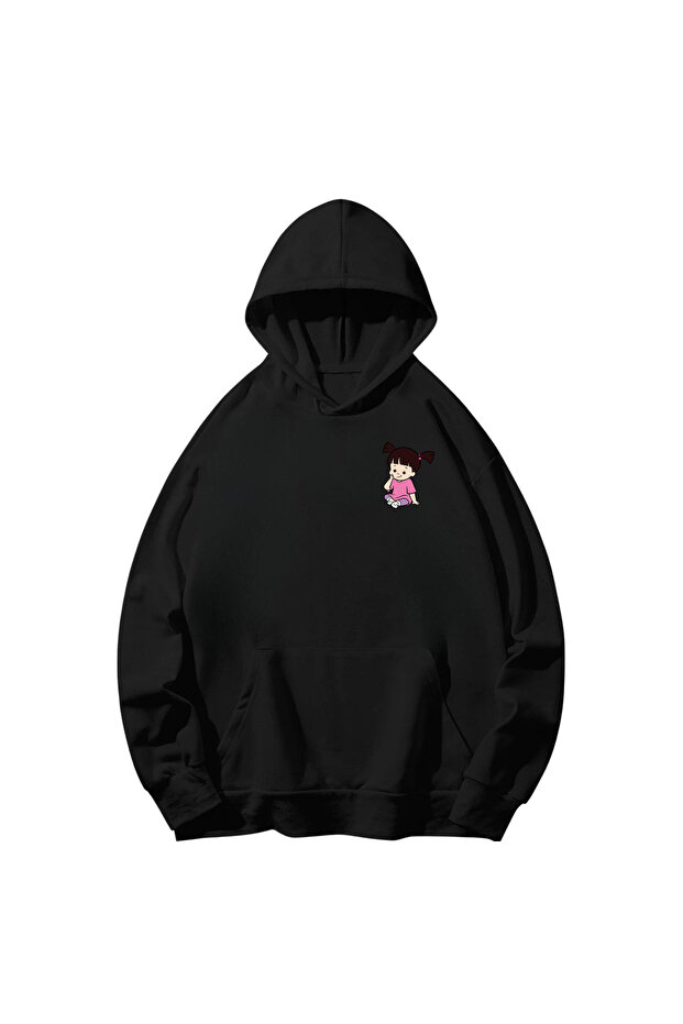 Monsters Printed Cotton Hooded Long Sleeve Sweatshirt