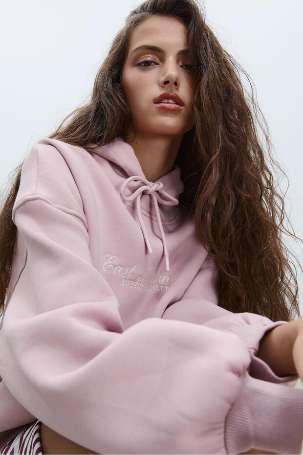 Nakışlı Kapüşonlu Sweatshirt - 3