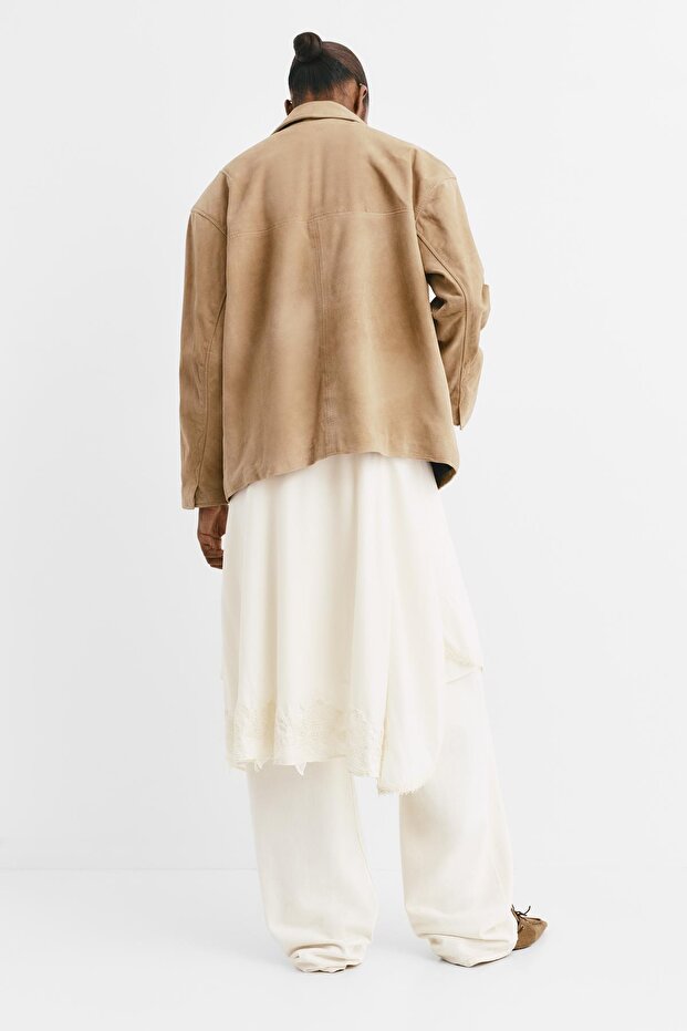 Nakışlı asimetrik etek - 5