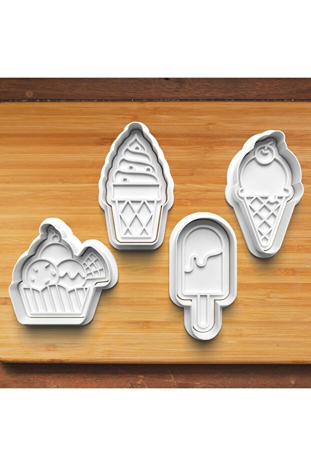 Ice Cream Set of 4 D001 Cookie and Candy Dough Mold