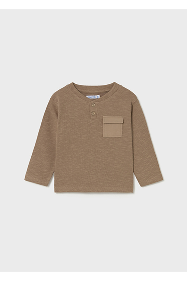 Brown Baby Boy Long Sleeve Knitted T-Shirt 2064