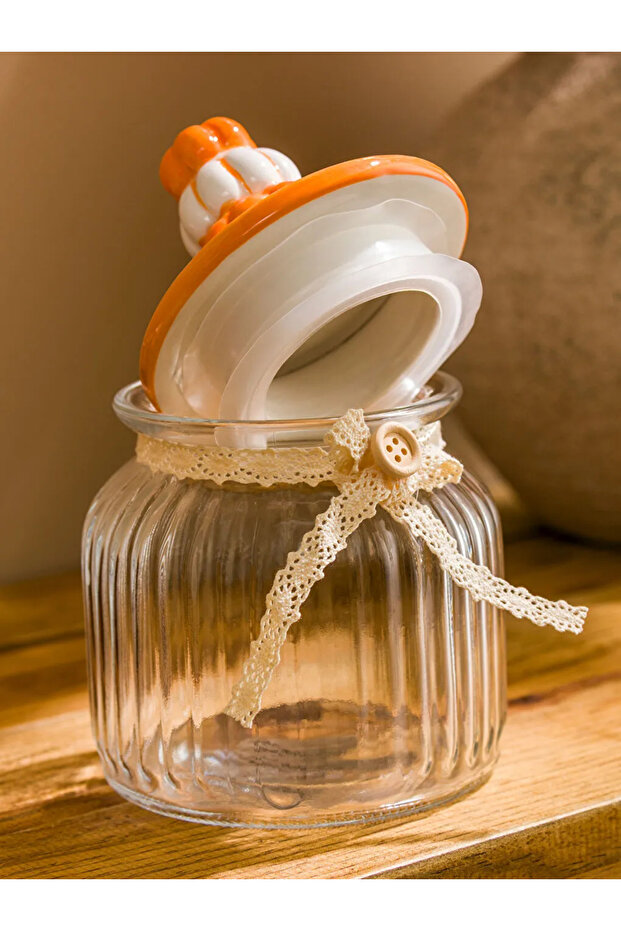 Lcw Home Colorless Glass Storage Container with Pumpkin Figure 600 ml - 2