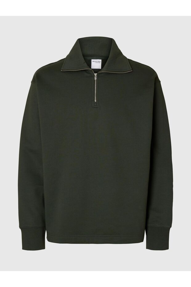 Sweatshirt mit Reißverschluss Baumwoll - 2