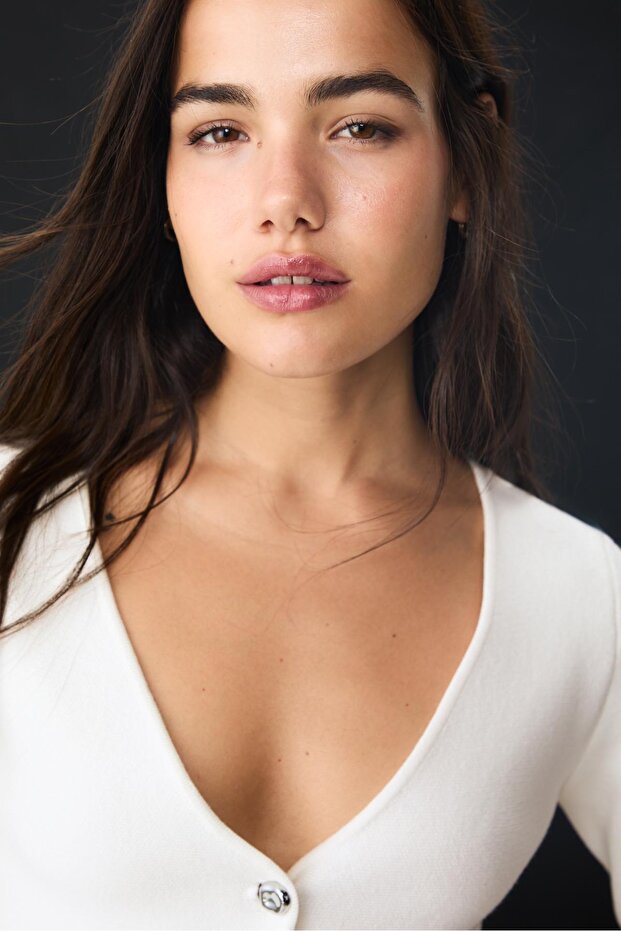 Düğmeli Peplum Örme Ceket - 4