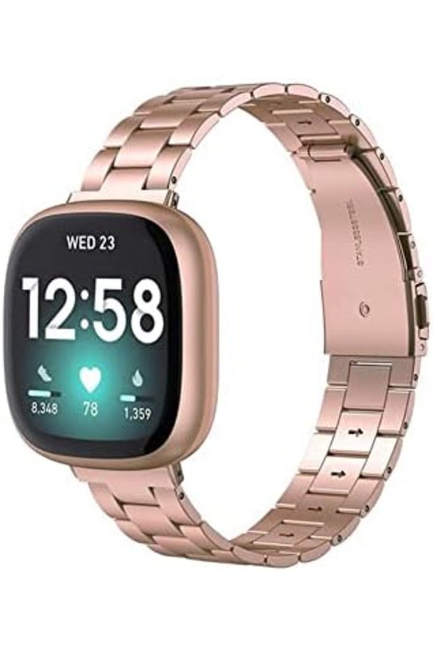 Ultra-Thin Metal Band | Fitbit Sense & Fitbit Versa 3 Smart Watch | Rose Gold
