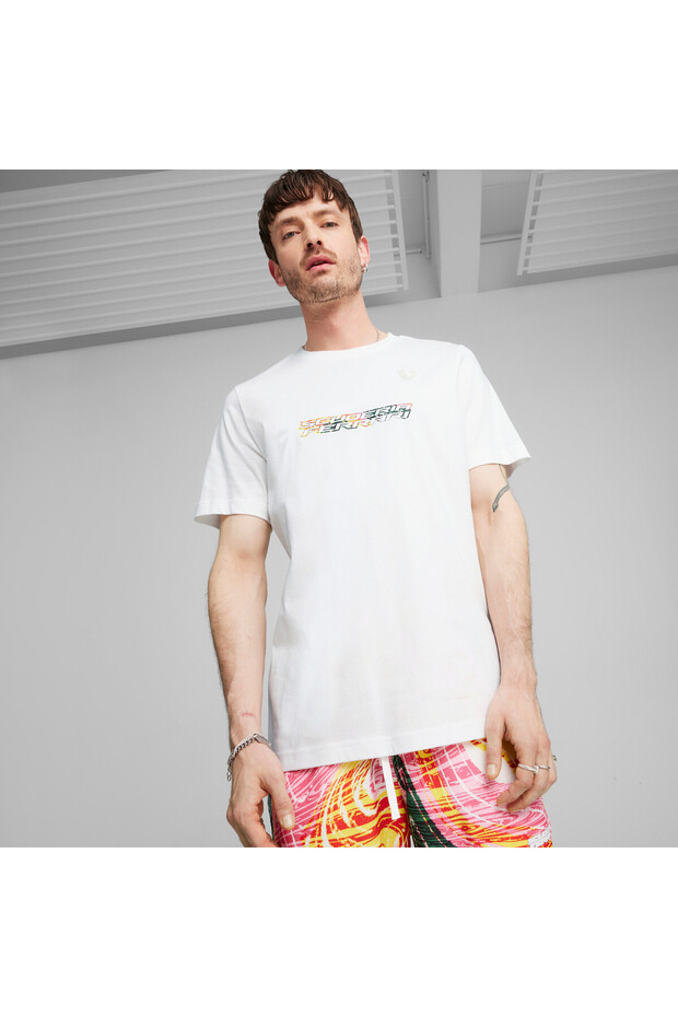 Mens Scuderia Ferrari Race CREW Motorsport T-Shirt - White