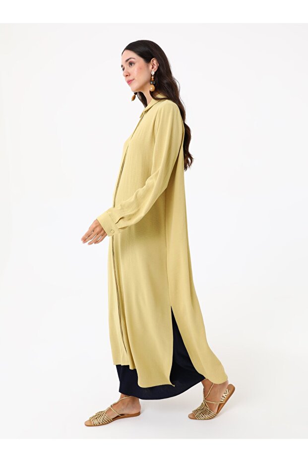 تونيك طويل بأزرار من الأعلى من Aerobin - أخضر فستقي - - 3