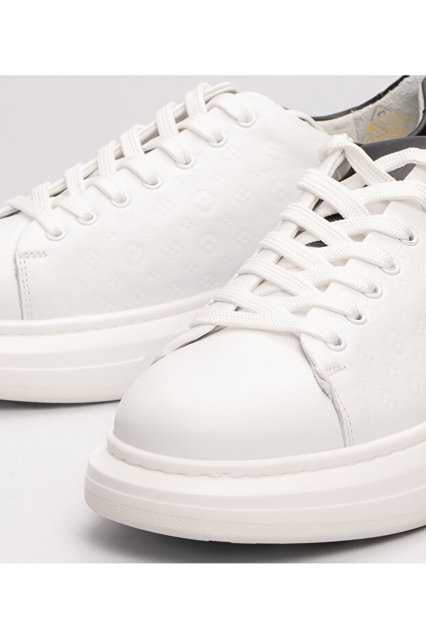 Men's Monogram Patterned Sneaker White - 3