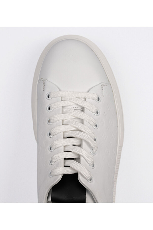 Men's Monogram Patterned Sneaker White - 4