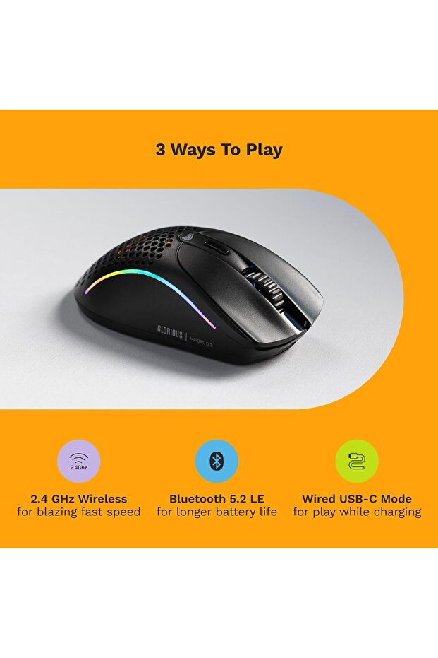 MODEL D2 WIRELESS RGB OYUNCU MOUSE - 3