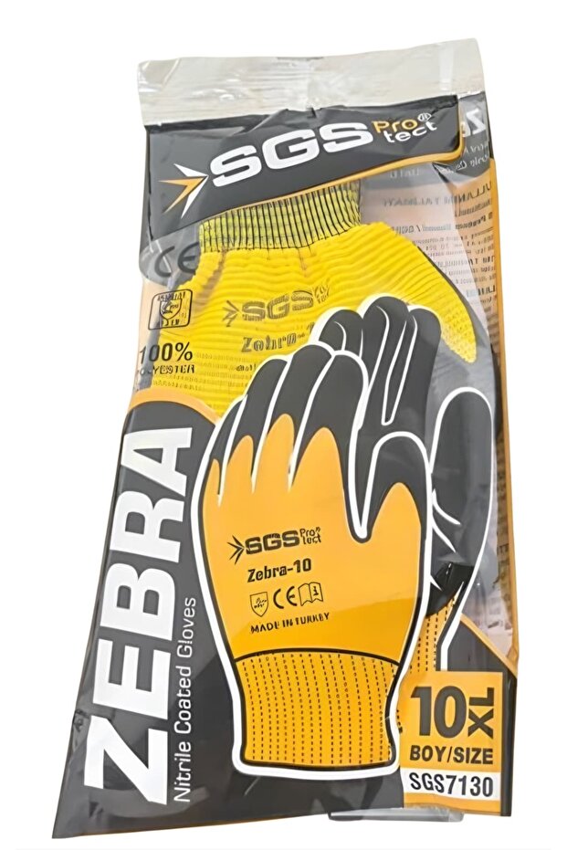 ZEBRA 10 NİTRİL KAPLI ÖRME ELDİVEN - 2