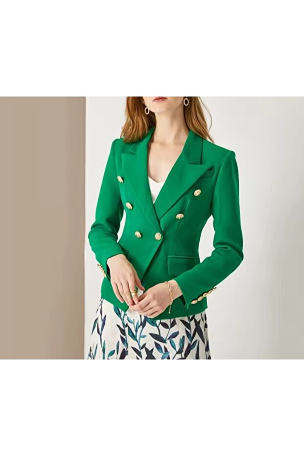 kadın yeşil çeket - 2