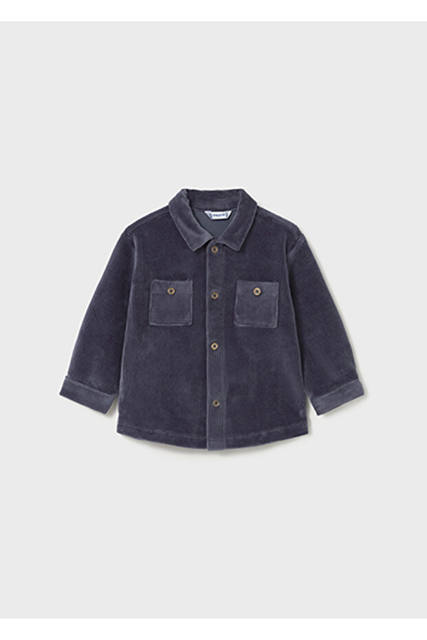 Dark Blue Baby Boy Velvet Shirt 2105