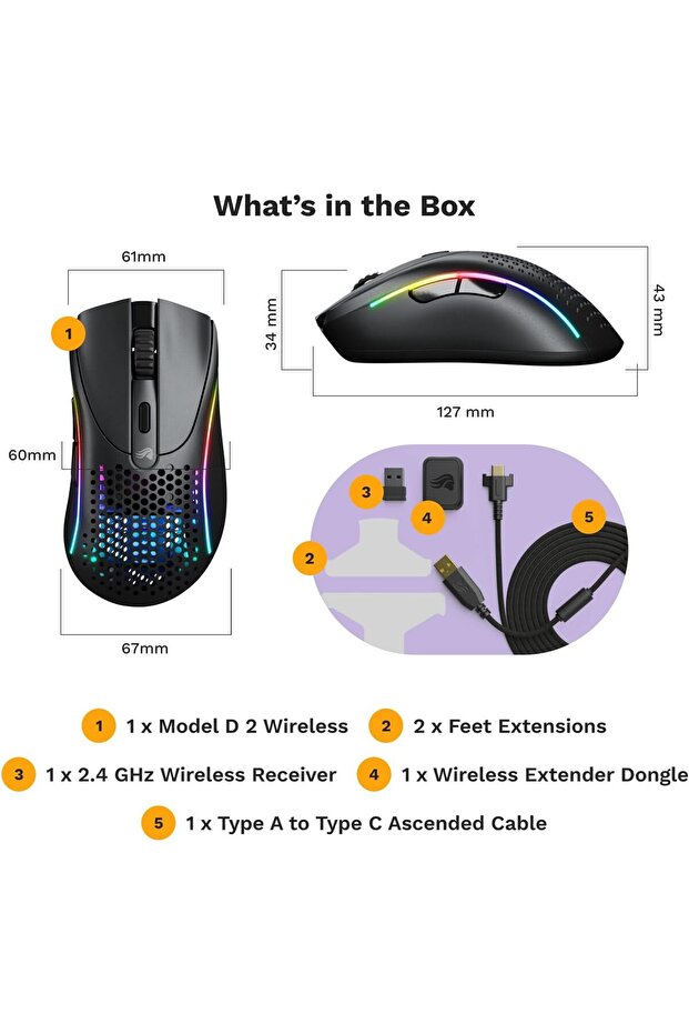 MODEL D2 WIRELESS RGB OYUNCU MOUSE - 4