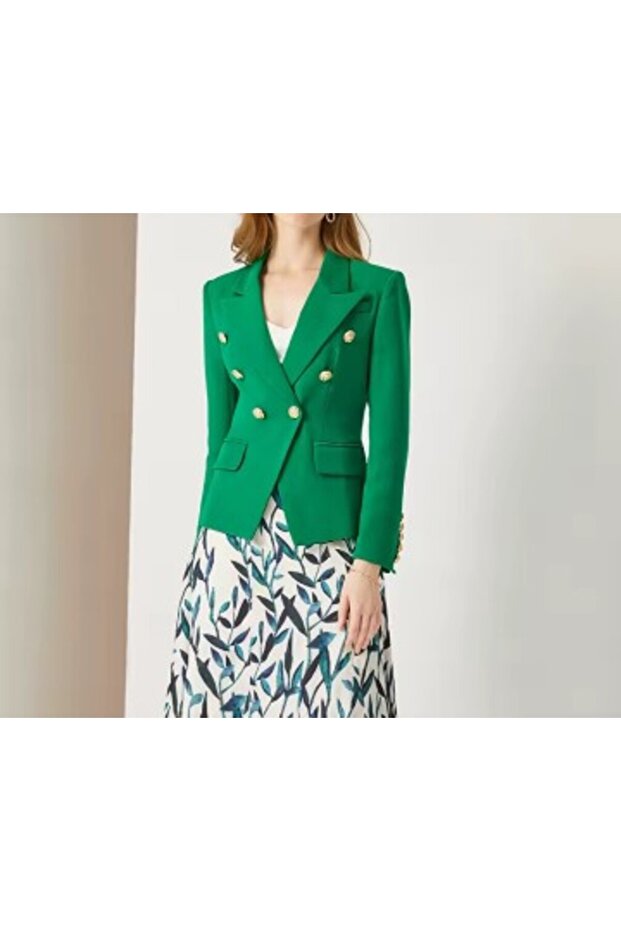 kadın yeşil çeket - 3