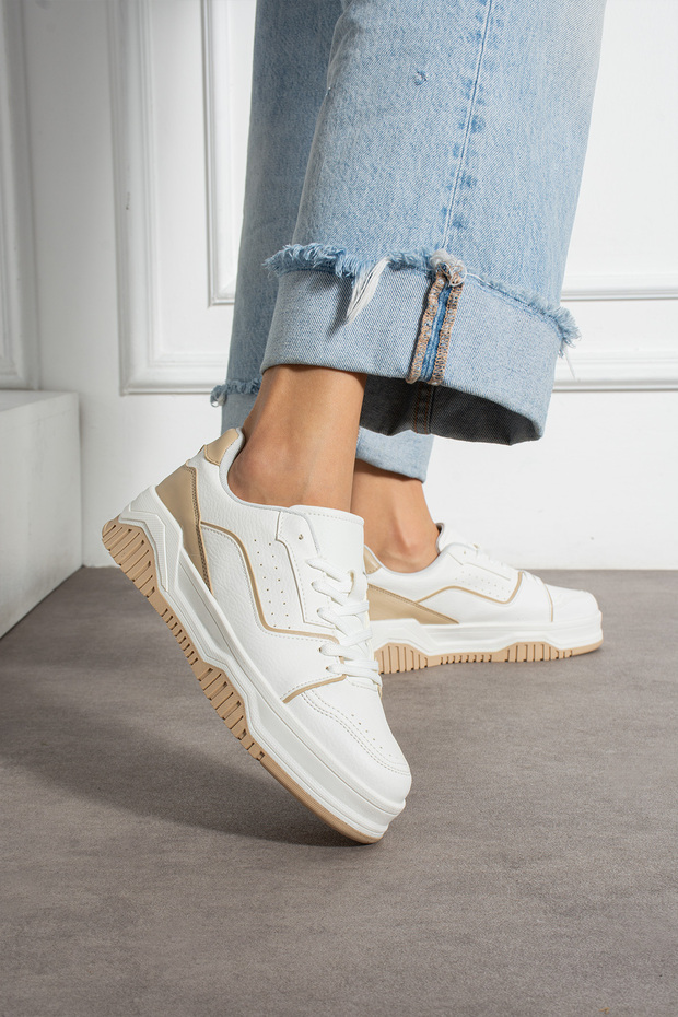 Beige Women's Casual Sneaker Stylish Sports Shoes
