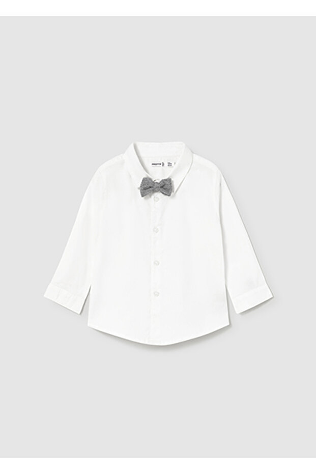 Cream Baby Boy Bow Tie Shirt 2111