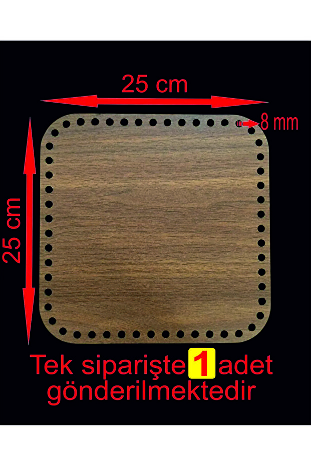 Wooden Walnut 25X25 1 Pc Bamboo Tray Knitting Plate Subla Perforated Coaster Crochet Base Craft Basket Base