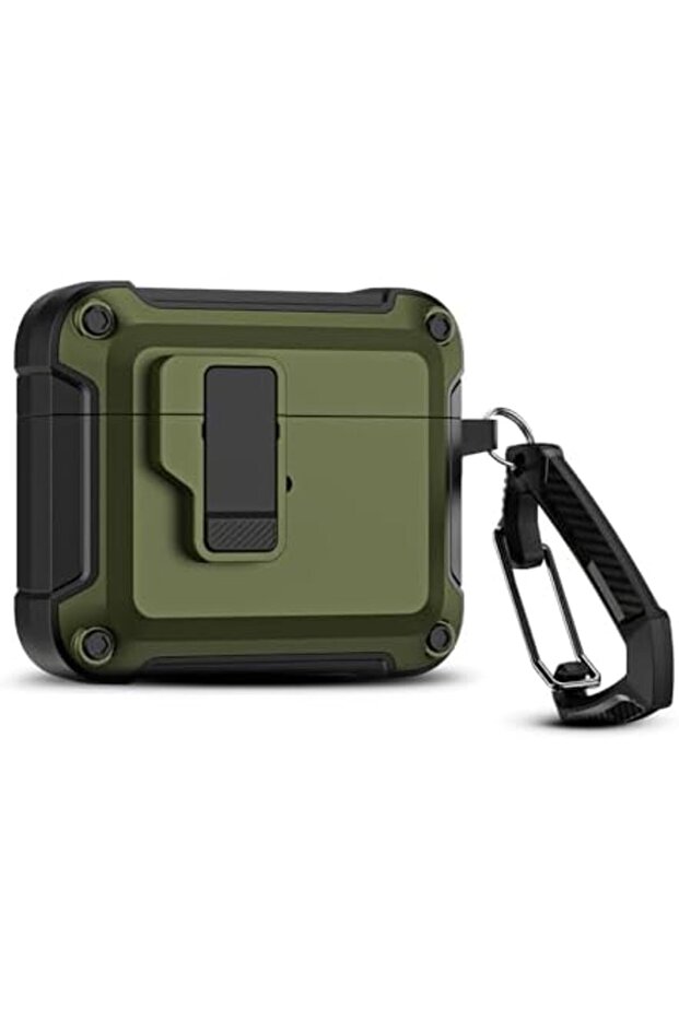 AirPods 4 Case Cover (2024) with Secure Lock Clip | Rugged Armor Shockproof Hard Shell Design |Green