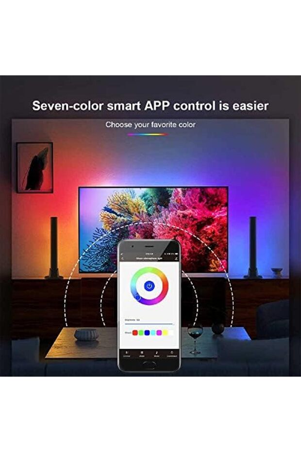 Smart LED Light Bar, RGB Smart LED Lamp with 12 Dynamic Modes and Music Sync Modes, Bluetoot - 3