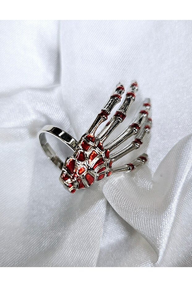 Adjustable Red Skeleton Ring - 2