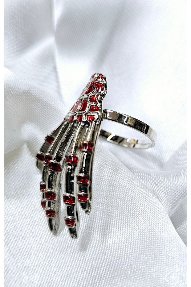 Adjustable Red Skeleton Ring - 3