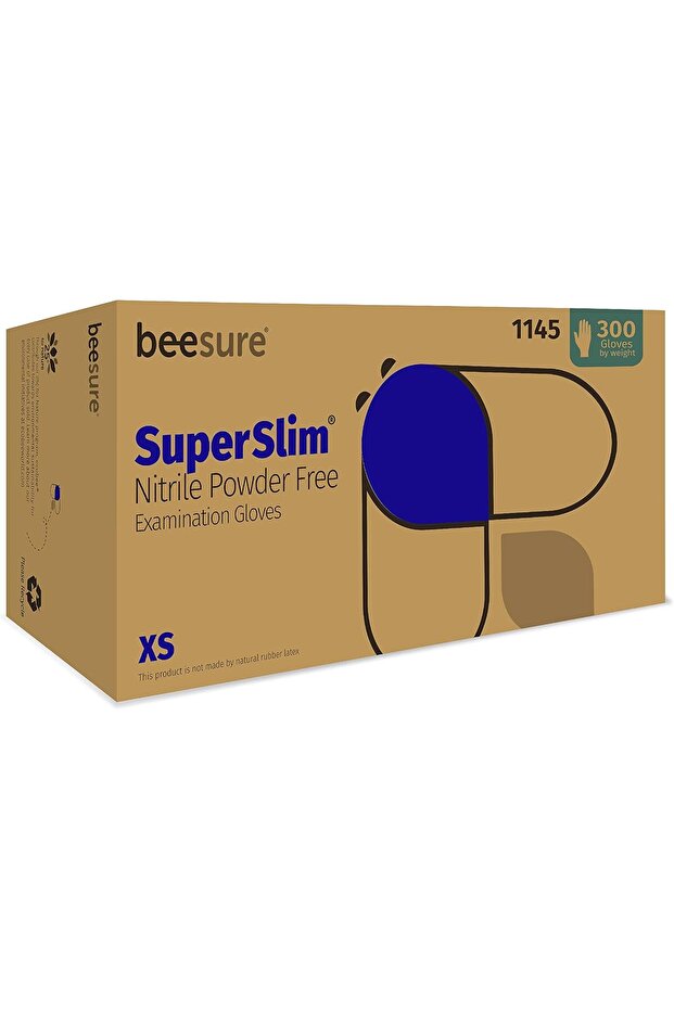 BeeSure Superslim Nitrile Powder Free Exam Gloves X-Small