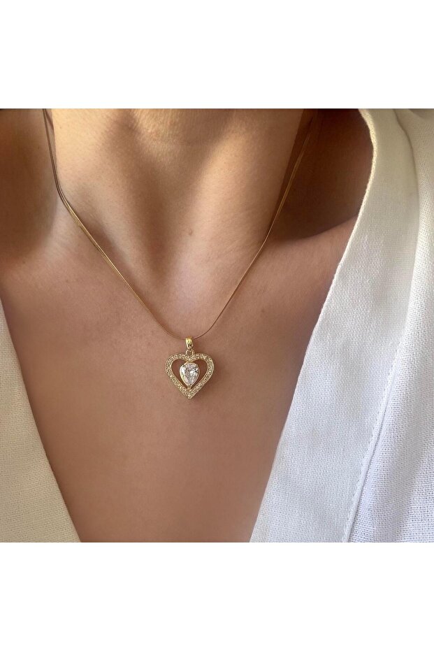 Çelik Kalp Kolye - 2