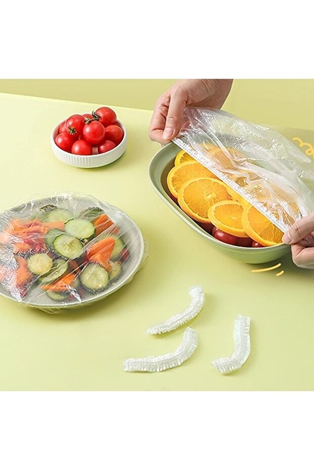 100 Adet Elastik Tencere Bonesi, Saklama Torbası, Tabak Bonesi - 5