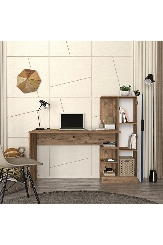 DERİN ÇALIŞMA MASASI TAMAMI MDF lacivert - 3