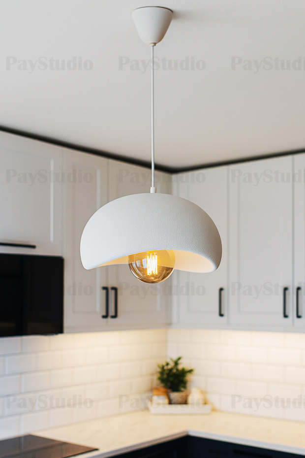 Beton Görünüm Tekli Sarkıt Avize Bohem Modern Rustik (G95 Ampül Dahildir.) - 1