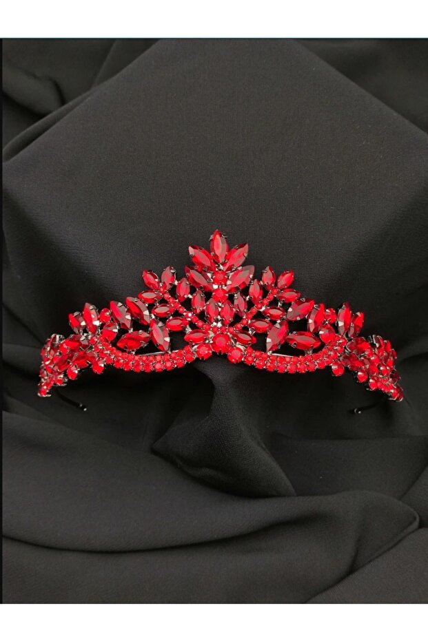Santa Maria Red Elegant Hair Accessory Bridal Tiara for the Most Beautiful Moments