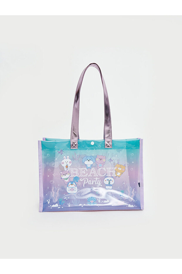 Trendlucky Girl's Beach Bag with Printed Difference