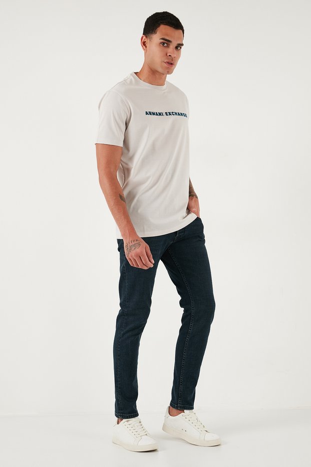 Stretch Cotton Slim Fit Regular Waist Narrow Leg Jeans Men's Denim Pants 1124C46Napoli