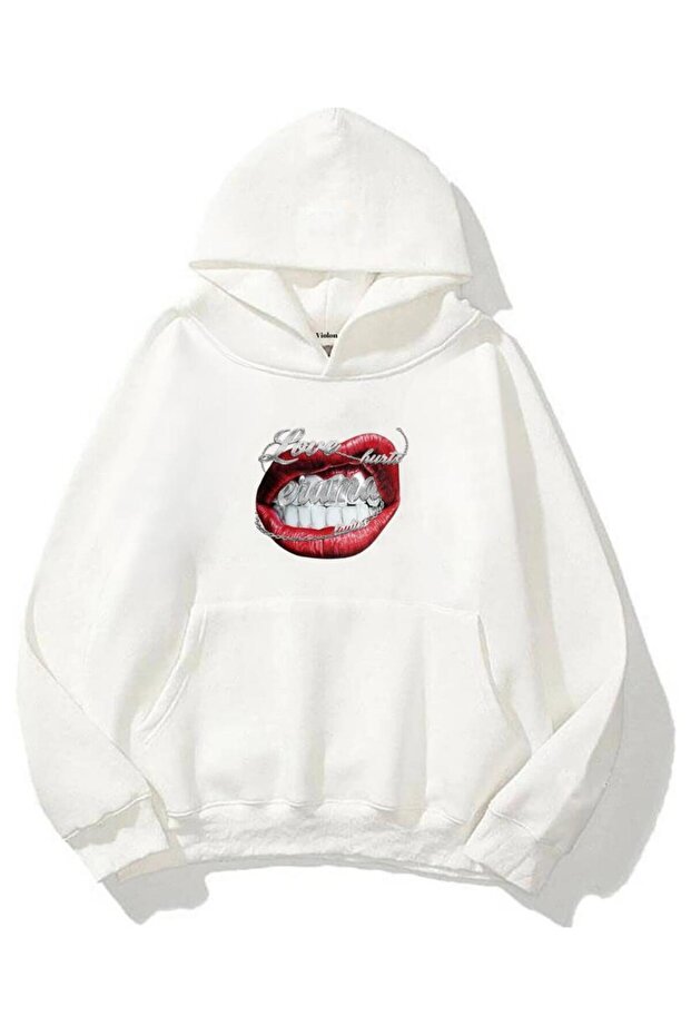 سويت شيرت شتوي للجنسين بغطاء للرأس من Lips Lip Hooded